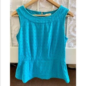 {Kate Spade} Eyelet Peplum Tank